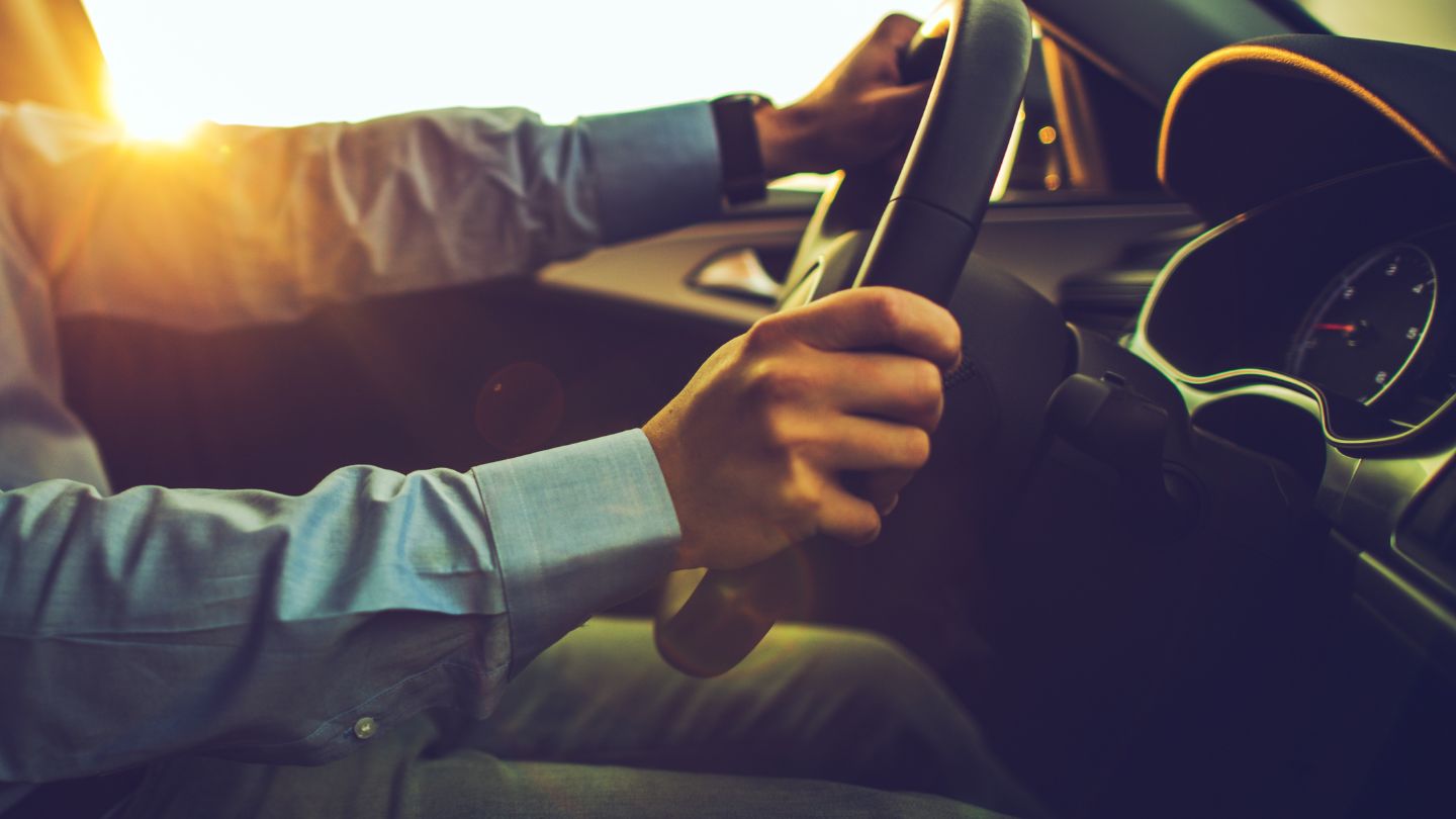 Driver Holding The Steering Wheel During
