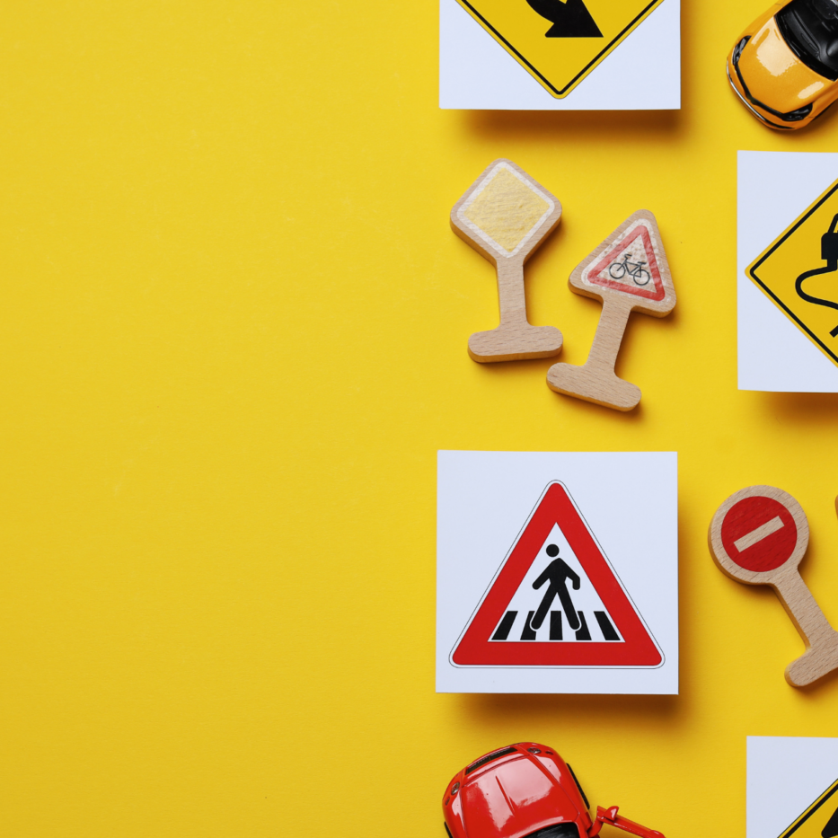 yellow driving school license graphics